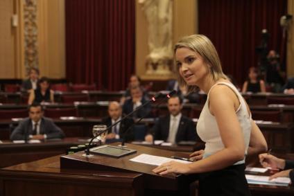 La portaveu del Grup Parlamentari Popular, Marga Prohens, al Parlament. 