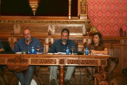 Miquel Ensenyat, Jesús Jurado i Mercedes Garrido durant el ple del Consell de Mallorca aquest dijous.