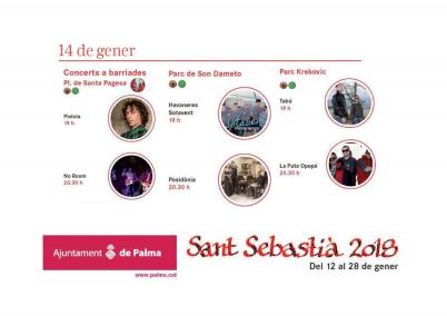 Imatge dels horaris dels concerts a les barriades de Palma.