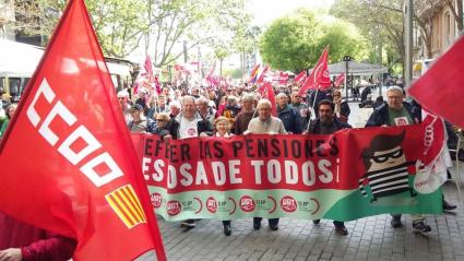 Imatge de la manifestació per unes pensions dignes.