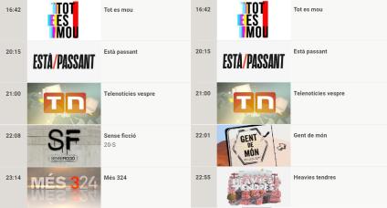 Graella de programació de TV3 i TV3CAT per a aquest dijous