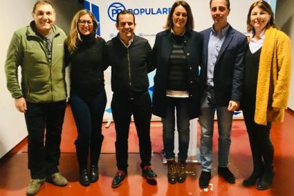 Galmés i la resta de dirigent del PP presents a la reunió.