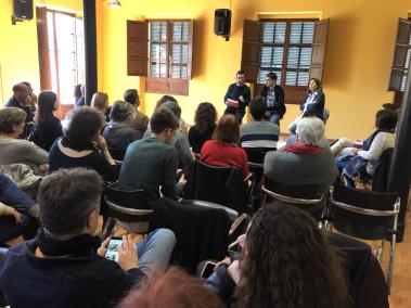 Ferrer, Negueruela i Garví a l'acte celebrat aquest dissabte al centre Flassaders de Palma.