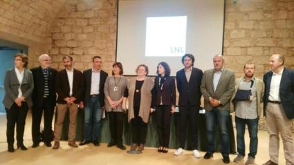 Els representats polítics i institucionals durant l’acte celebrat a l’Aljub del Baluard.