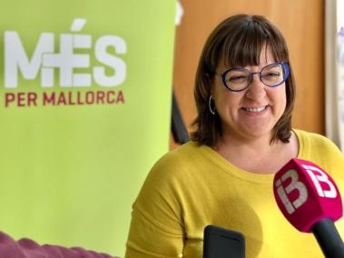 Bel Busquets, coordinadora de MÉS per Mallorca, ha parlat davant els mitjans de comunicació.