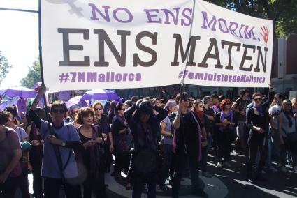 Fotografia: el Moviment Feminista de Mallorca, a Madrid, el 7N 2015