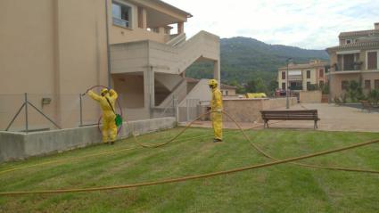 Els bombers de Mallorca desinfecten els voltants de Bell Entorn