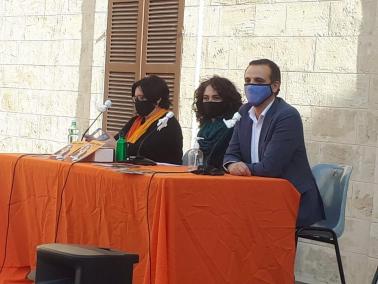 Imatge de la presentació del còmic 'Aina Moll, la gran defensora de la nostra llengua' en el marc del Festival Còmic Nostrum.