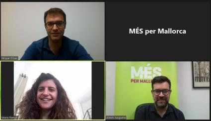 Imatge de la roda de premsa virtual celebrada aquest dissabte per MÉS per Mallorca.