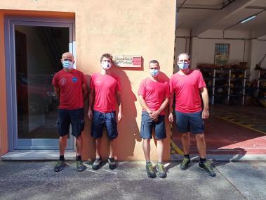 El caporal Miquel Àngel Franco, juntament amb Carles Gastalver, Carles Sànchez i Lluc Oliver.