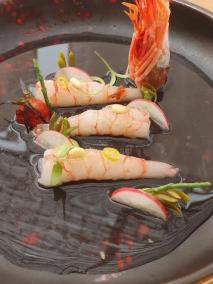 El plat de Got 'Trempó líquid amb gamba de Sóller i envinagrats'