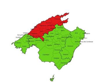 El mapa elaborat per la conselleria de Medi Ambient i Territori.