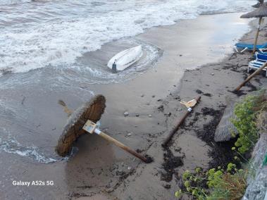 La platja pràcticament ha desaparegut.