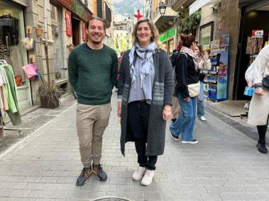 Joan González, de l’Estol, i Gràcia Andreo, dels comerciants, al C/ de Sa Lluna.