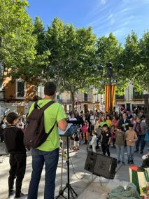 Imatge del Correllengua a la seva partida aquest dissabte cap Alaró.