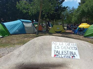 Imatge de l'Acampada per Palestina de la UIB que continua aquest dissabte.