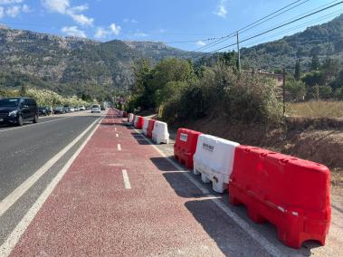 El Consell col·loca barreres provisionals a Desviament per garantir la seguretat del carril bici