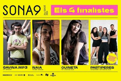 Imatge dels quatre finalistes del concurs Sona9 d'enguany.