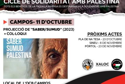 Imatge del cartell del cicle 'Poble a poble' de Ciutadans per Palestina.