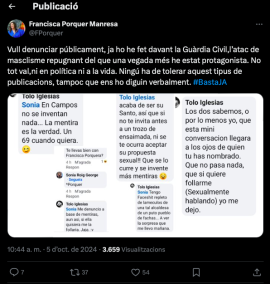 Captura de pantalla del missatge a les xarxes socials difòs per Francisca Porquer (PP), batlessa de Campos.