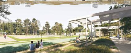 A la imatge es veu com la gent pot travessar la pista.