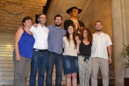 Els cap de llistes aquest divendres a l'Ajuntament després d'anunciar l'acord.