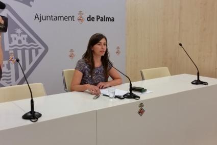 Neus Truyol, portaveu de l'equip de govern de l'Ajuntament de Palma, durant la roda de premsa d'aquest dimarts després de la primera Junta de Govern.