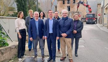 Visita del president del Consell, Llorenç Galmés avui a la Fàbrica Nova.