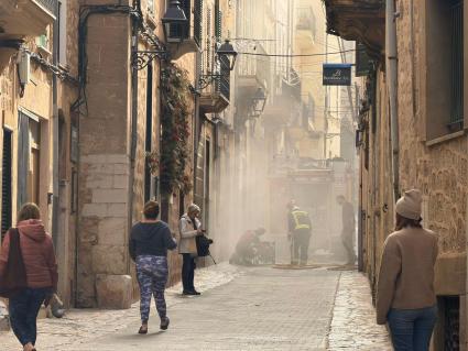 Els Bombers i la Policia controlen un incendi en un habitatge del carrer de Sa Mar