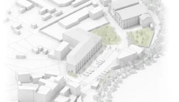 Render de la construcció de 24 habitatges a la plaça de Teixidores.