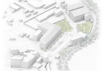 Render de la construcció de 24 habitatges a la plaça de Teixidores.