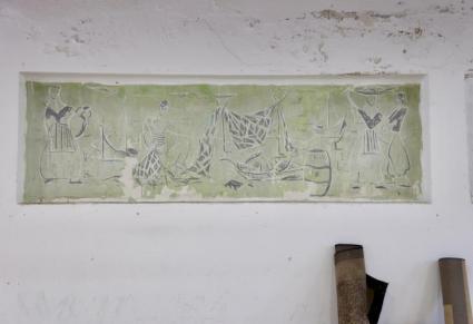 Imatge d'un dels murals del trobats als Mercat.