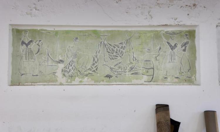 Imatge d'un dels murals del trobats als Mercat.