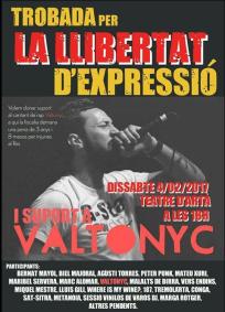 Trobada «per la llibertat d’expressió» en solidaritat amb Valtonyc.