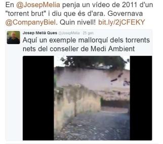 Josep Melià utilitza un vídeo antic per criticar la brutícia dels torrents.