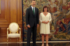 Imatge de la trobada entre Armengol i FelipVI.