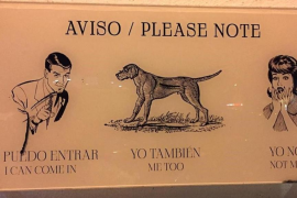 Cartell d'una barberia de Palma.