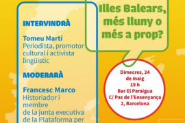Acte a Barcelona de la Plataforma per la Llengua sobre el català a Balears