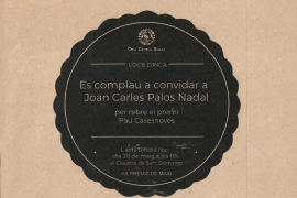 L'OCB d'Inca entrega el premi 'Pau Casesnoves' a Joan Carles Palos