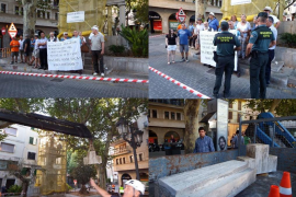 Retirada entre protestes la creu que rematava el monument als 'Caídos'