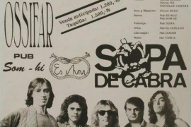 Aquest divendres es commemorarà el mític concert de Sopa de Cabra a Sineu