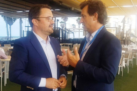 Asier Antona i Biel Company durant la reunió mantinguda aquest dissabte.