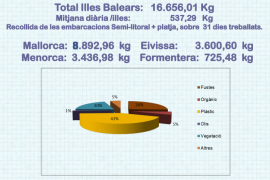 Recullen 16,6 tones de residus del litoral de les Balears a l'agost