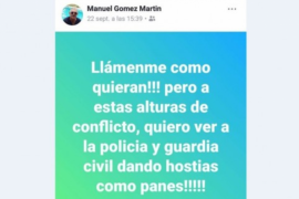 Un regidor del PP vol veure «a la policía y la Guardia Civil dando hostias como panes» l’1-O