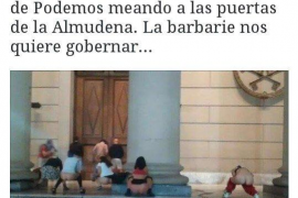 Antoni Camps empra una foto d'Argentina per acusar «membres de Podemos» d'orinar a l'Almudena