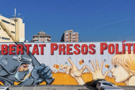 Destrossen el mural a favor de l’alliberament dels presos polítics a Sabadell