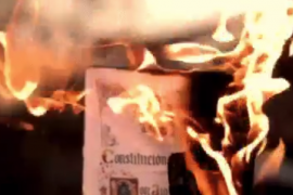 Arran crema la constitució espanyola