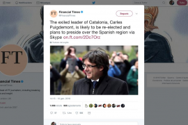 Alguns mitjans de comunicació tracten Puigdemont com el president «exiliat»