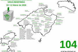 104 centres d'arreu de les Balears disposen, des d'aquest dimecres, d'urnes.