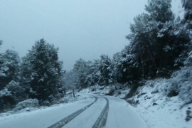 La neu caiguda aquest dissabte a la Serra de Tramuntana ha provocat el tancament de tres carreteres.